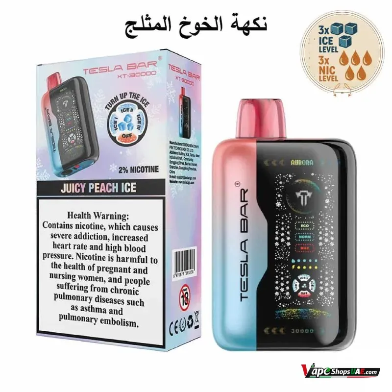 tesla-bar-xt-30000-puffs-disposable-vape-20mg-in-dubai-juicy-peach-ice.