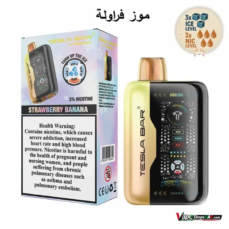 tesla-bar-xt-30000-puffs-disposable-vape-20mg-in-dubai-strawberry-banana.