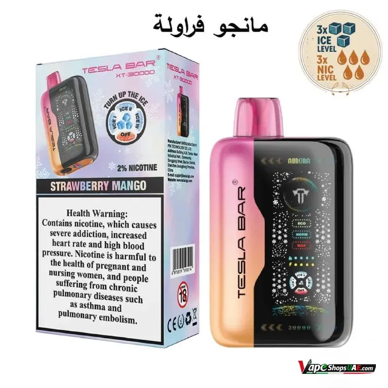 tesla-bar-xt-30000-puffs-disposable-vape-20mg-in-dubai-strawberry-mango