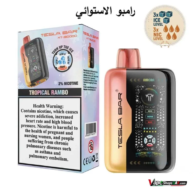 tesla-bar-xt-30000-puffs-disposable-vape-20mg-in-dubai-tropical-rambo
